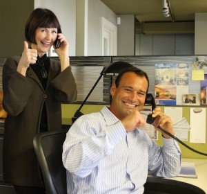 Enthusiastic campaign callers Pamela London Franck and John Trevino helped Schoolpower fundraising hit a new record.
