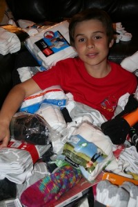 Jack Reed and his sock haul. 