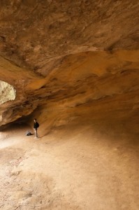 Outlaw Caves:  Once a hide-out for cattle thieves, the wind-sculpted walls and ceiling of Robbers’ Cave are blackened from long-gone (and now outlawed) campfires.