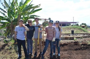 Mission trip participants, from left, Daniel Peterson, Patrick Campion, Jacob Duffy, Conner Campion and Carly Mooshian.
