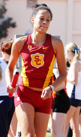 USC freshman Natasha Strickland at the 2013 Claremont Relays. Photo by Bill Davies