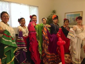 Falda Folklorica dancers, from left; Maribel Van Horn, Margarita Hierro, Ruby Abarca, Priscila Carillo, Anel Anaya, Elvia Barranco and Teresa Dominguez.
