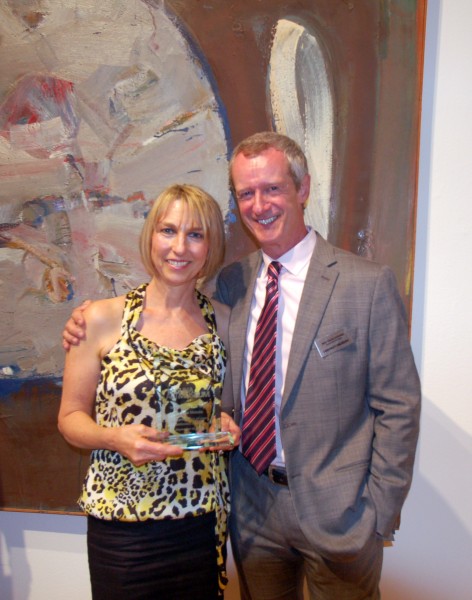 The museum’s volunteer of the year Michele Monda with Executive Director Malcolm Warner.