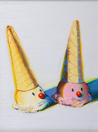 Artist Wayne Thiebaud made a gift to the Laguna Art Museum of “Jolly Cones,” painted in 2002, as well as several other prints.  