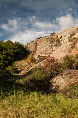 Rock formations at the entrance of Laurel Canyon. 