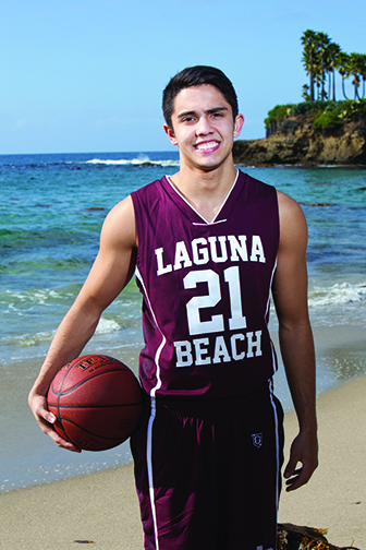 Senior Matt Jones scored a career high 16 points at Costa Mesa on Feb. 12 to lead Laguna to another perfect 10-0 league mark. Jones along with teammates Bryan Ludloff and Garrett Wong became the first Laguna players to go 40-0 in career league play in 80 seasons of boys basketball.
