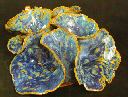 “Blue Coral” sculpture by Paul Woodward is part of the gallery exhibit. 