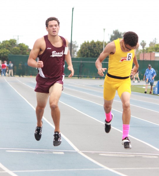 Senior Nate Lancaster breaks a 51-year-old school record in the 400 to win a third place medal at CIF finals on Saturday, May 25 at Cerritos College. Credit:  Robert Campbell 