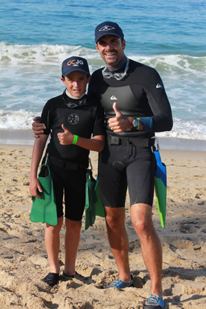 :  Dana Point resident Jim Sanders and his son Tripp. Credit: Robert Campbell 