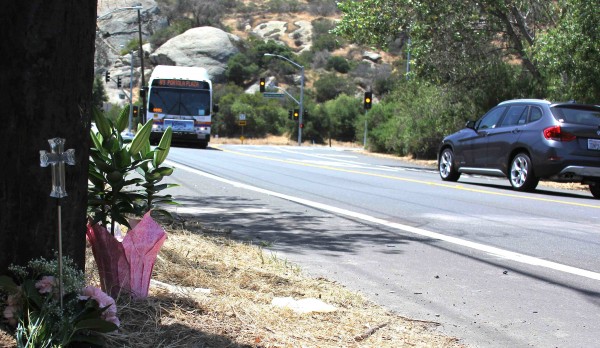 A roadside shrine marks the scene of a Mother's Day crash in Laguna Beach that claimed two lives.