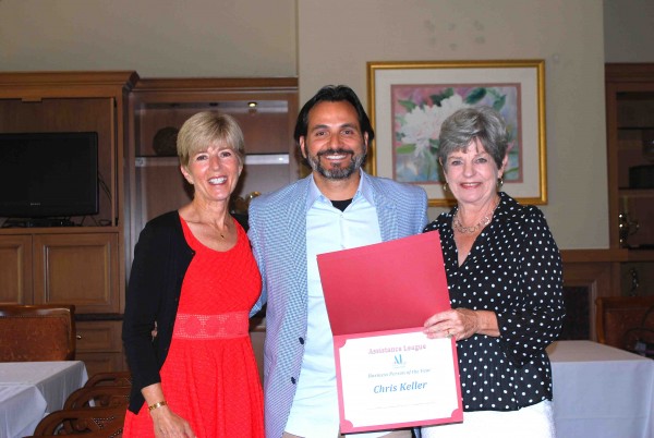 Chris Keller with League members Christine Montonna, left, and Judy Soulakis.