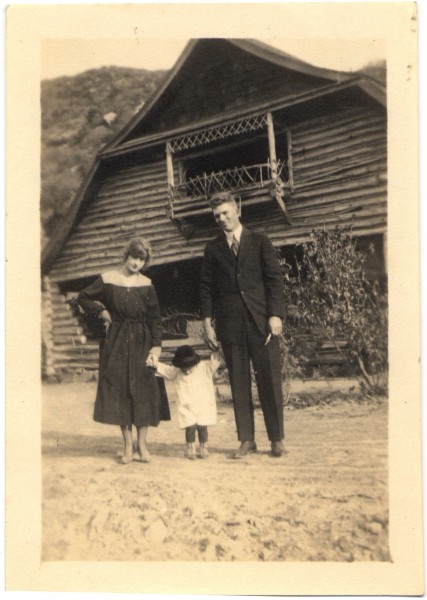 Joyce Lowell’s early girlhood home was in the former Harvey Hemenway house at Canyon Acres. Her parents, Anita and first husband Maurice McElree, possibly with their firstborn, Courtney, Joyce’s older brother. Photo circa 1920.