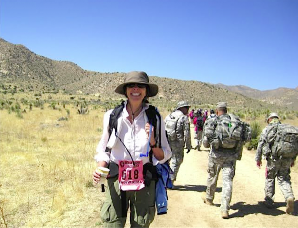 At the White Sands Missile Range in New Mexico last March, Olsen took part in a commemorative march.