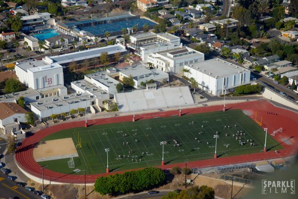 An areal view of the Laguna Beach High School track, which will temporarily close for renovations. Photoby Cyrus Polk - Sparkle Films.