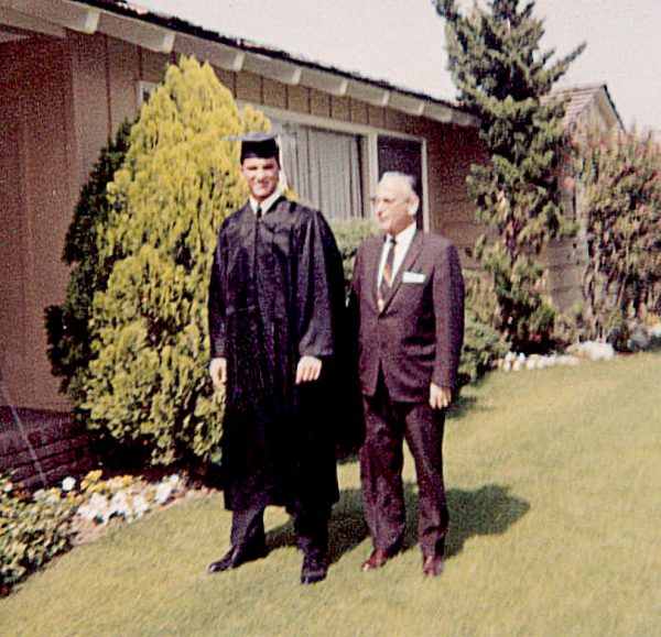 Rep. James B. Utt escorts his grandson to his high school graduation in 1957.