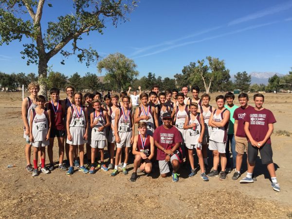 The LBHS boys cross country frosh/soph team, pictured, placed first and the JV team took second at the Riverside Invite Saturday, Oct. 22. Top finishers were Sebastian Fisher with a time of 17:01, Zachary Falkowski at 17:24 and Tim Loughlin at 17:54.  League finals are Wednesday, Nov. 2.Photo by Carrie Reynolds. 