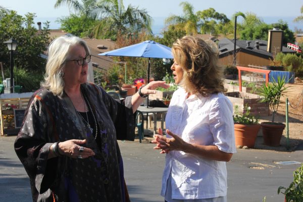 Michele McCormick, left, and Megan Hampton are two of 16 Laguna Terrace Park residents who say sewer fumes now regularly infuse their homes. 