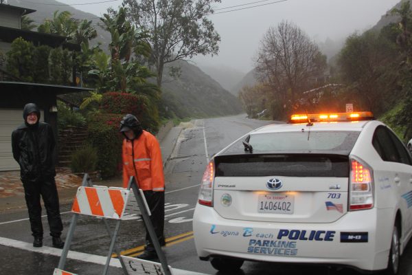 Police closed lower Park Avenue due to "hillside movement" a few hours after drenching rain struck Sunday, Jan. 22. 