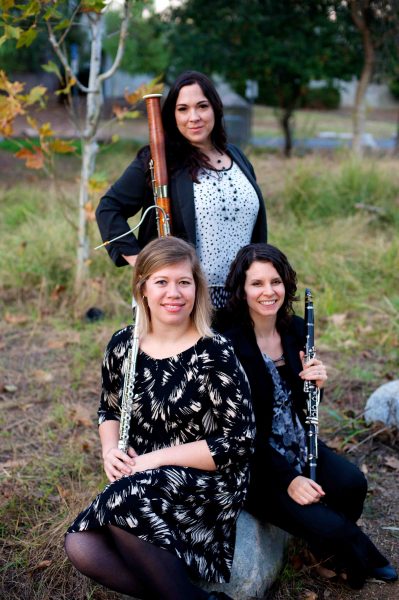 Karin Kantenwein Fabiero (flute), Dr. Rebecca Rivera (bassoon) and Laura Stoutenborough (clarinet,) known as the Third Wheel Trio, perform at 7 p.m. Thursday, Jan. 12, at the La-guna Art Museum, 307 Cliff Dr. Performance is free with museum admis-sion.