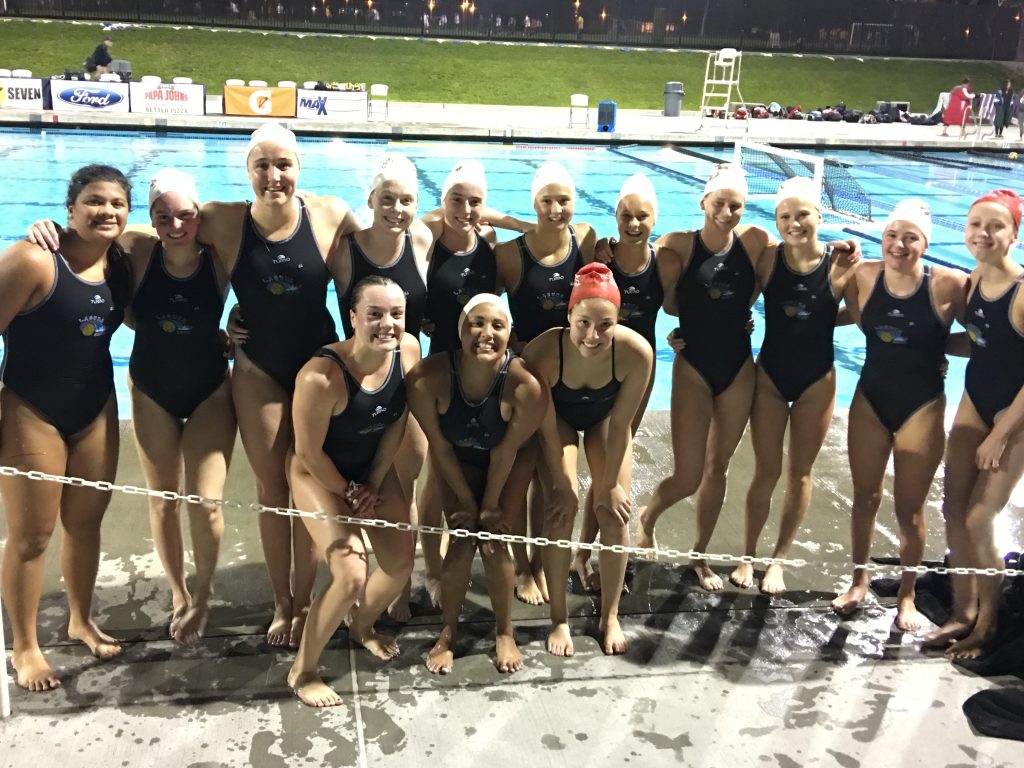 Breakers go on to the title match Saturday. In the 14-4 contest Wednesday, Feb. 22, from left in back, Danielle Borelli, Evan Tingler, Aria Fischer, Claire Sonne, Kyla Whitelock, Grace Houlahan, Morgan Van Alphen, Claire Kelly, Cici Stewart, Bryn Gioffredi and Quinn Winter. In front, Isabel Riches, Angelique Begay and Thea Walsh. Starters not shown, Alana Evans, Sophia Lucas, Alex Peros and Bella Baldridge. Photo courtesy of Cheryl Baldridge