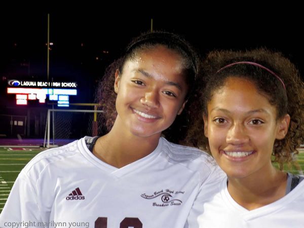  Soccer-loving sisters Blake, left, and Reilyn Turner are making an impact on the Breakers team, which clinched a league championship. Photo by Karen Anderson.