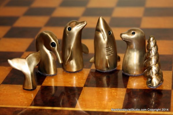 Nordquist’s “Le Mer” chess pieces.