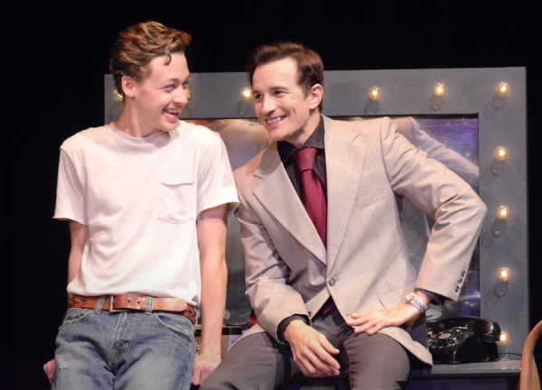 : Offstage friends Jesse Johnson and Trevor Wheetman embody the Roger Miller and his faithful sidekick Thumbs in the Laguna Playhouse’s current production, on stage through May 14. 