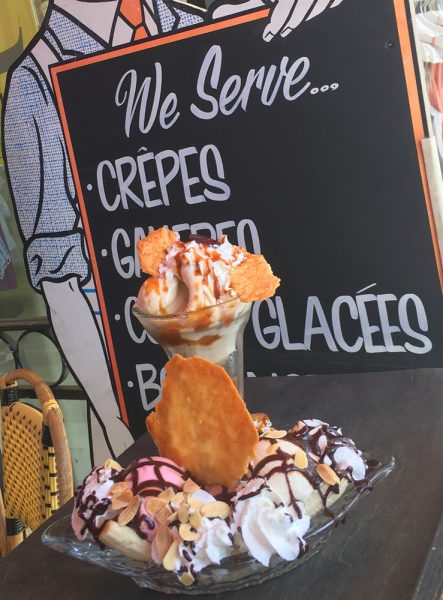 Moulin’s dessert menu includes homemade ice cream.