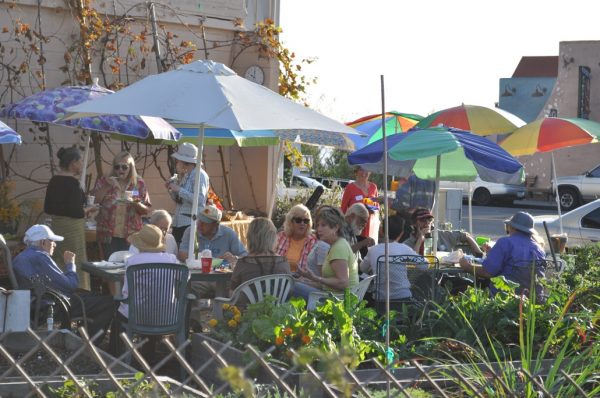 Supporters join in at community events in the South Laguna Community Garden. 