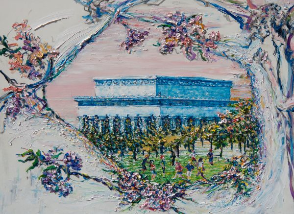 The artist’s painting of the Lincoln Memorial, part of her National Park Painting series.