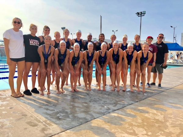 Laguna capture fourth title in six years. Back, from left, Coach Cara Borkovec, Emma Lineback, Mikayla Lopez, Skyler Kidd, Quinn Winter, Nicole Struss, Imani Clemons, Kenedy Corlett, Molly Renner, Cici Stewart, Morgan VanAlphen, coaches Yoshi Anderson and Ethan Damato; front, Haley Parness, Jessie Rose, Evie Laptin, Grace Houlihan, Rachael Carver, Claire Kelly, Brynn Gioffredi and Emma Singer. 