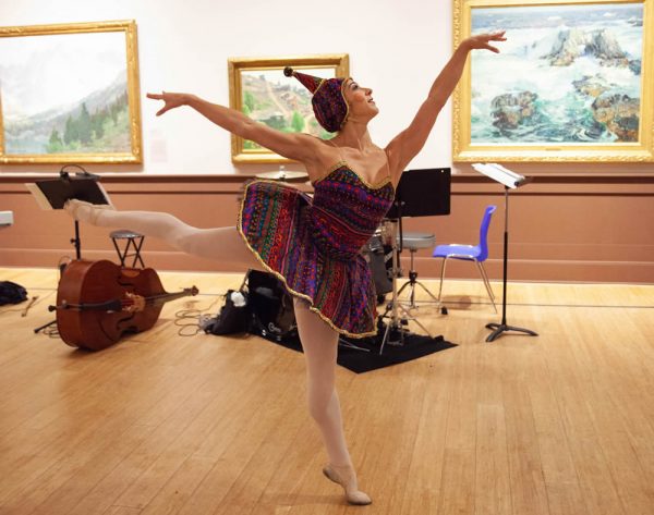 Estelle Verdugo, 36, of Laguna Beach, performs “The Spinning Top” from “The Enchanted Toy Shop” ballet, choreographed by Ballet Pacifica founder Lila Zali. Verdugo grew up studying under Zali and Kathy Kahn at the Laguna Beach Ballet Studio. Zali’s 100th birthday was also celebrated on Saturday. 