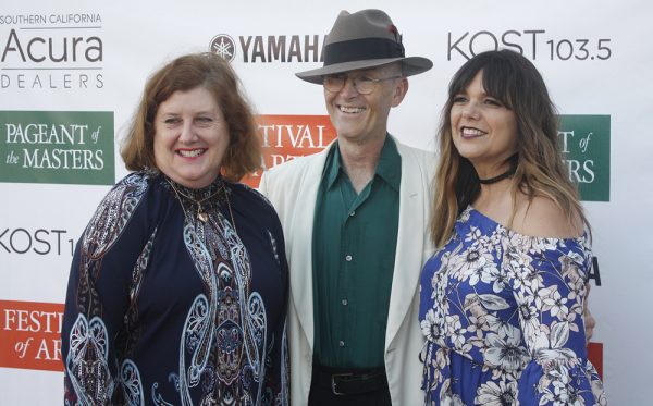 Pageant director Diane Challis Davy, pageant scriptwriter Dan Duling, and pageant director of marketing and public relations Sharbie Higuchi, at the Festival of Arts’ celebrity benefit. 