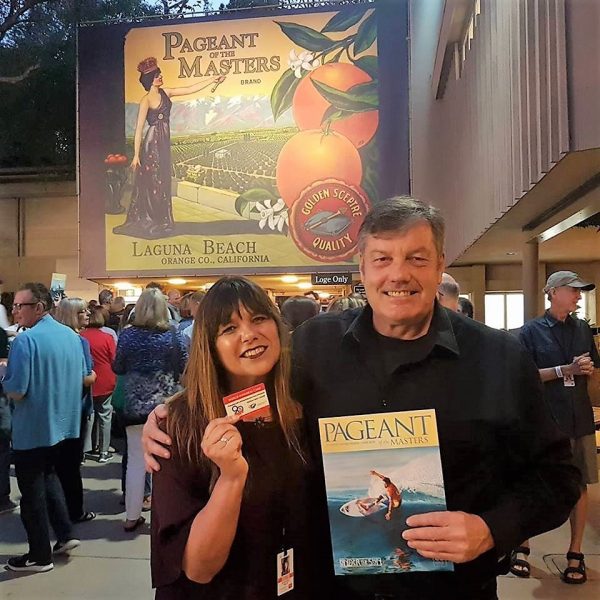 Sharbie Higuchi, marketing director for the Festival of the Arts and Pageant of the Masters, with World Kindness USA Chief Advisor Michael Lloyd-White during a tour of Laguna. Photo courtesy of Shadi Pourkashef